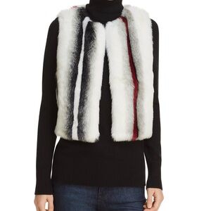 Elie Tahari Jill Faux Fur Striped Vest